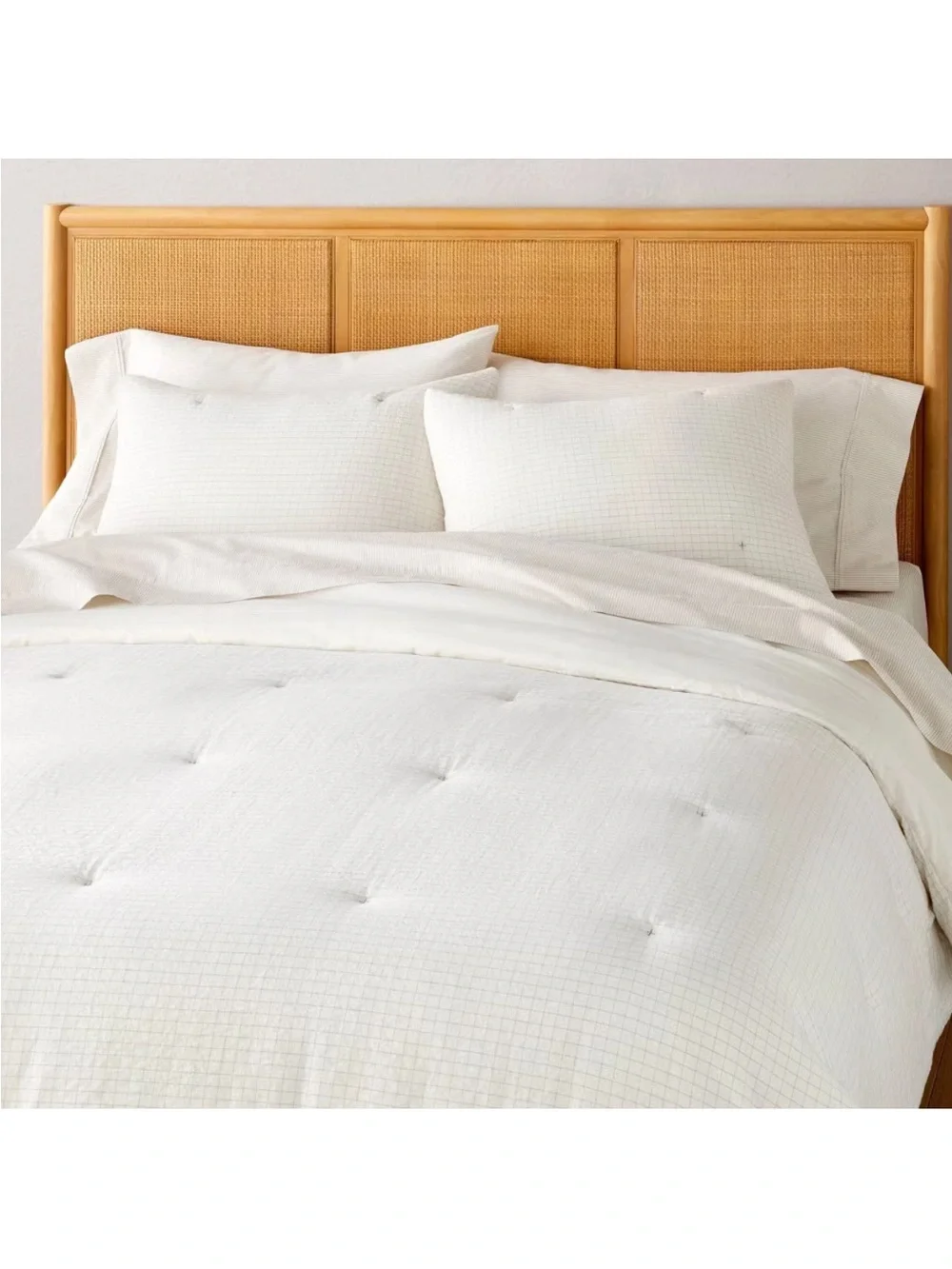 NWT 3pc King Mini Grid Stitch Comforter Bedding Set Twilight Taupe Hearth & Hand
